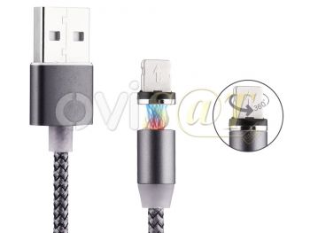 Cable giratorio 360º magnético de datos gris , 8 pines (lightning) a USB 2.0, dispositivos Apple